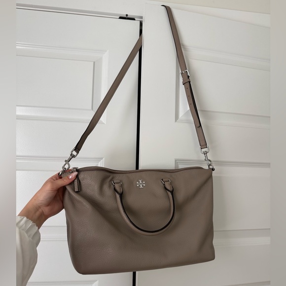 Tory Burch Frida Nude-Pink Pebbled Leather Top Handle Satchel Shoulder p… - Picture 8 of 11